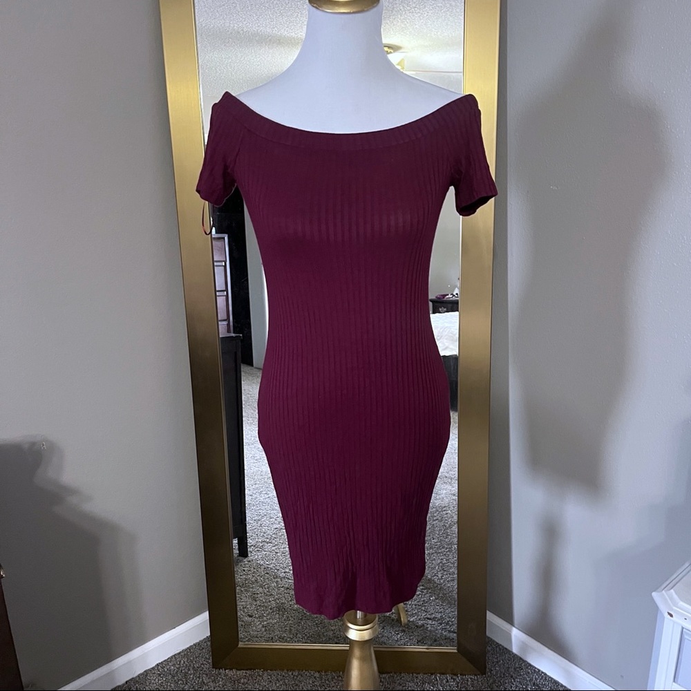 AMBIANCE APPAREL maroon red bodycon